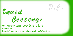 david csetenyi business card