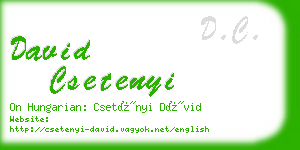 david csetenyi business card